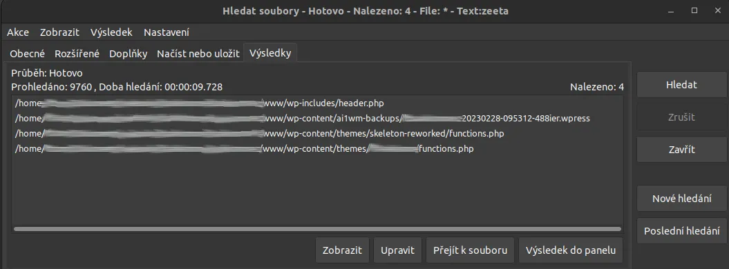Hledání infekce v instalaci WordPress