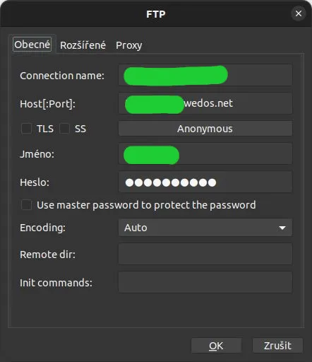 Připojení k FTP přes aplikaci (Double Commander)