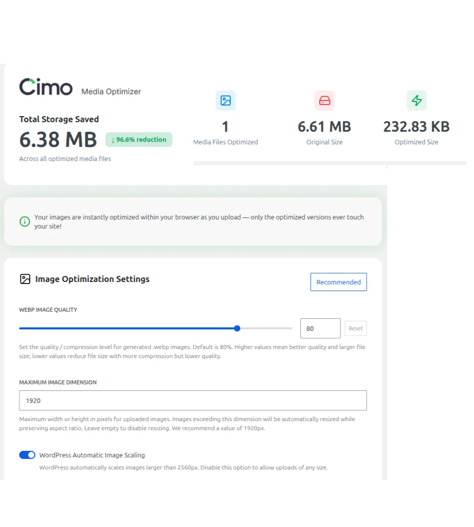 Nastavení pluginu Cimo